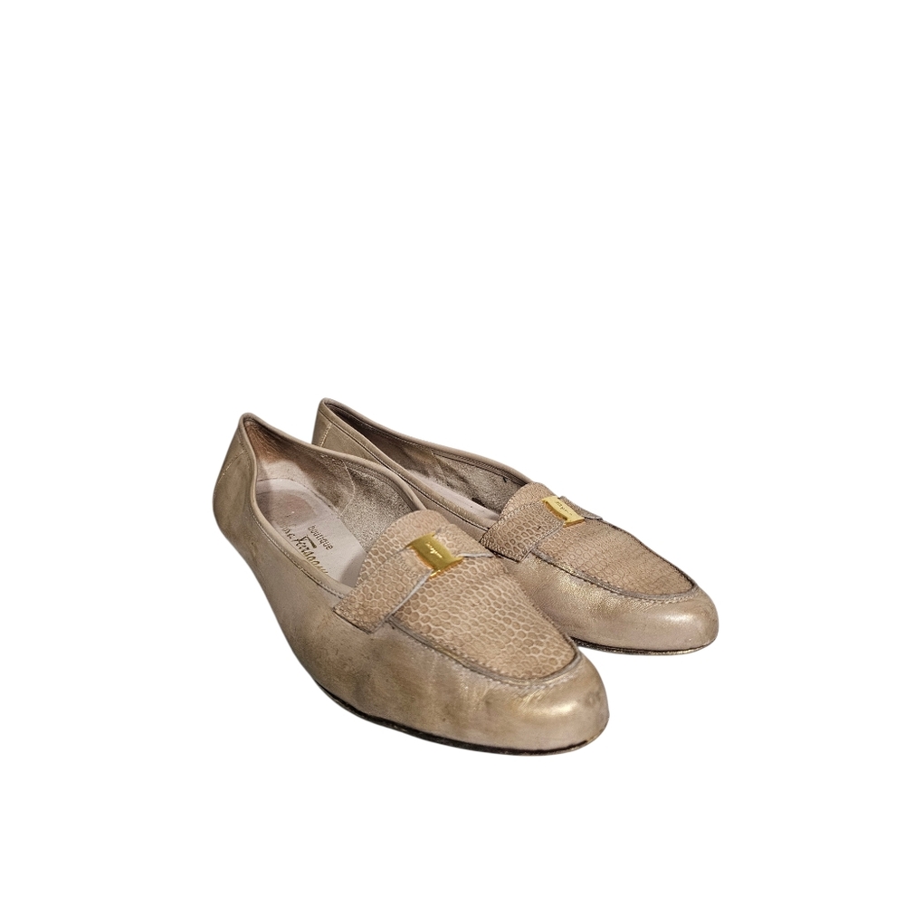Salvatore Ferragamo Gold Loafers